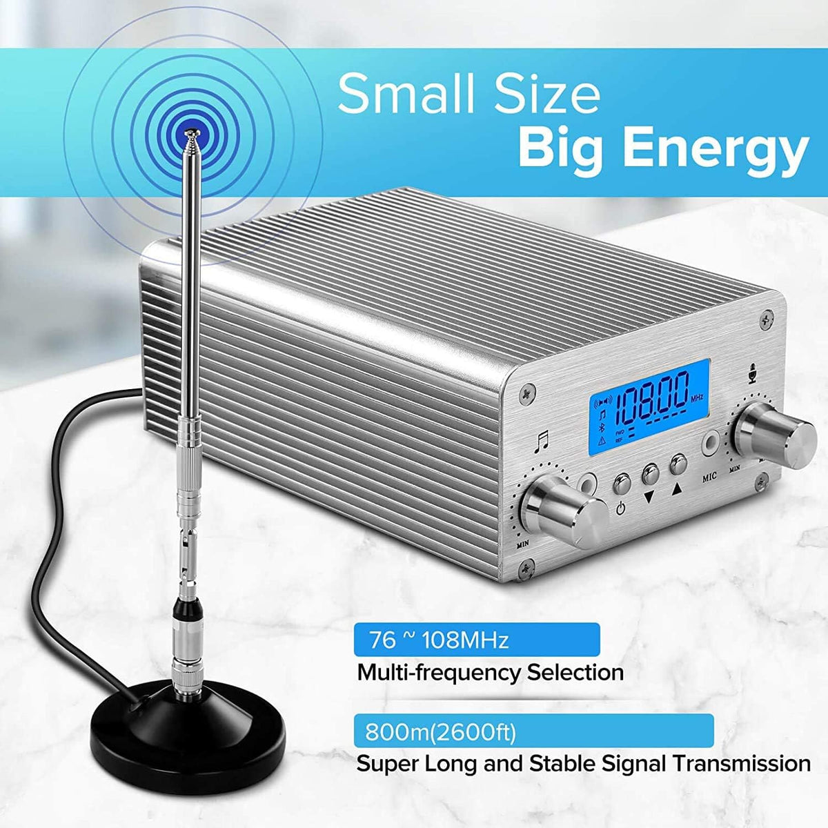15W FM Broadcast Transmitter 87~108MHz W4158