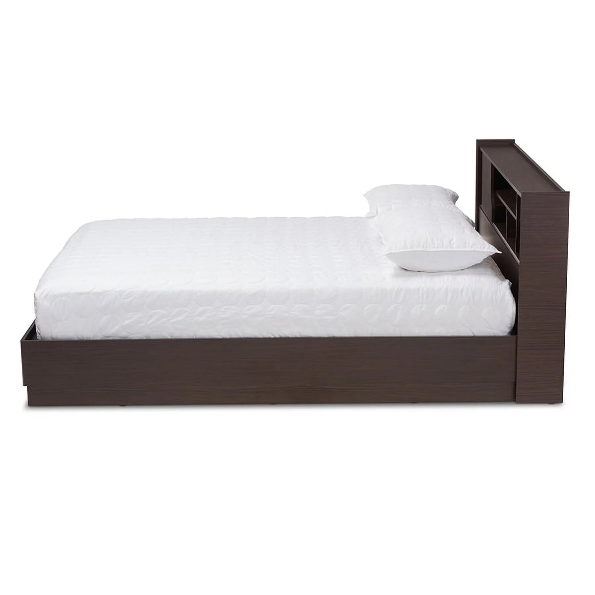 Brown Queen Size Platform Storage Bed O561329