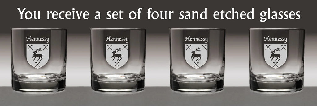 Set of 4 Etched Tumbler Glasses X8006