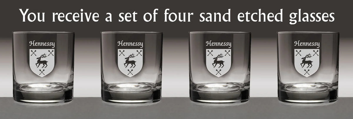 Set of 4 Etched Tumbler Glasses X8006