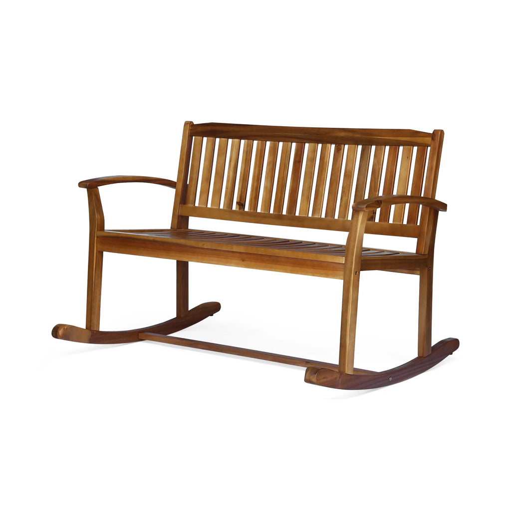 Acacia Wood Rocking Loveseat L5972
