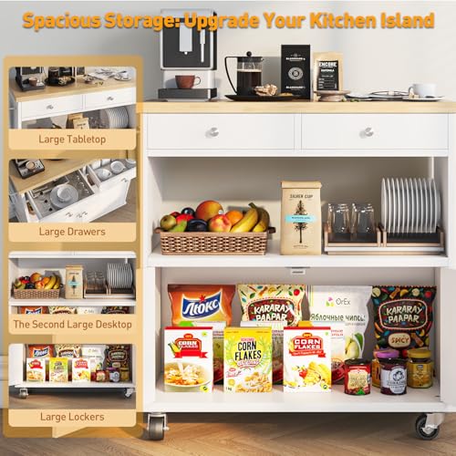 Black Rolling Kitchen Island with Storage Cabinet C6950