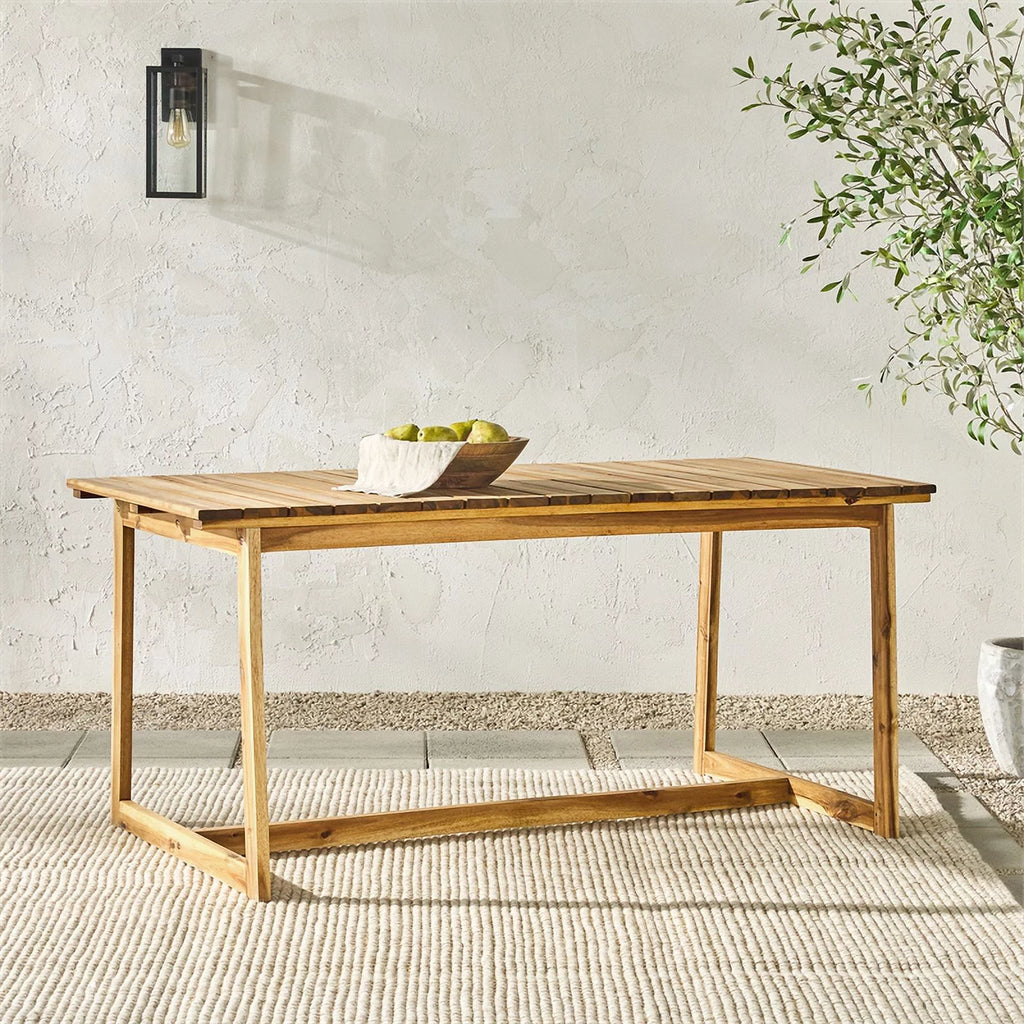 Solid Wood Outdoor Slat-Top Dining Table M5138