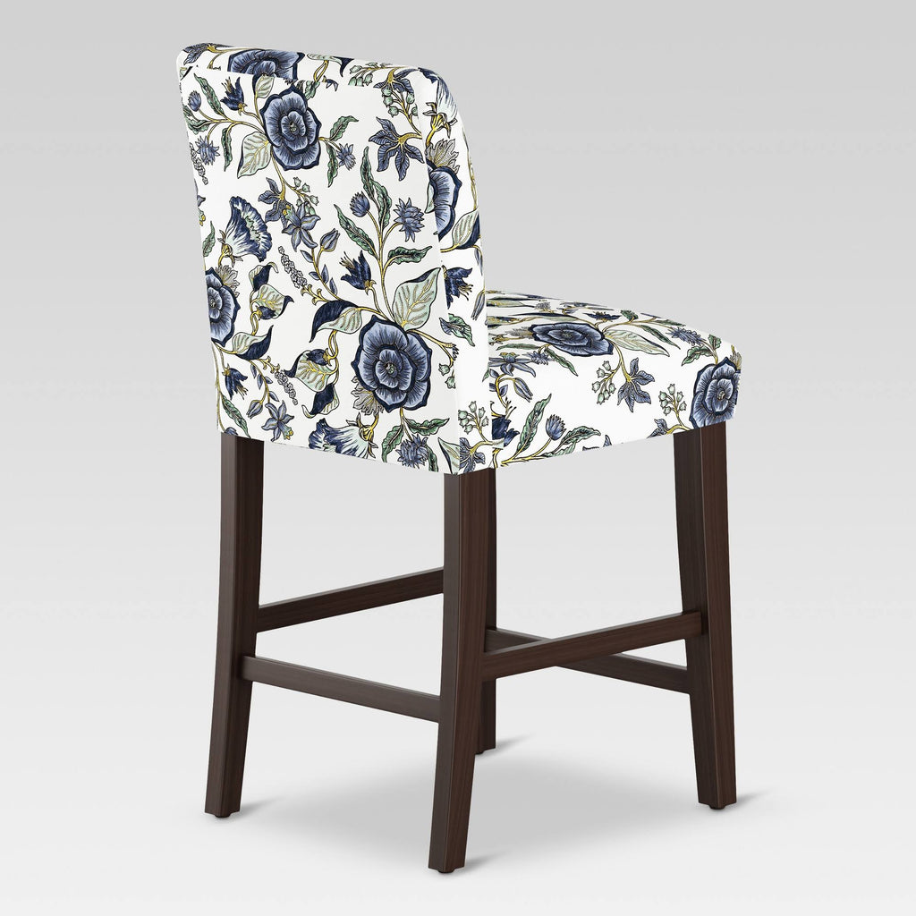 Blue Shaded Floral Counter Height Barstool L33926