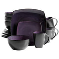 16-Piece Square Reactive Glaze Dinnerware Set B9076