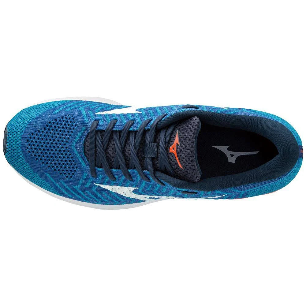 Men's Waveknit R2 Running Shoe, Nautical Blue-Red Orange, Size 8 V8894
