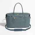 Dusty Blue Faux Leather Diaper Weekender Bag E33337