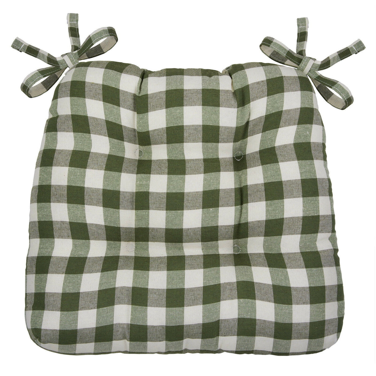 2 Pack Plaid Chair Cushion Pads with Ties V160
