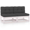 Patio Sofa Set with Anthracite Cushions White Pinewood Outdoor Furniture D85592