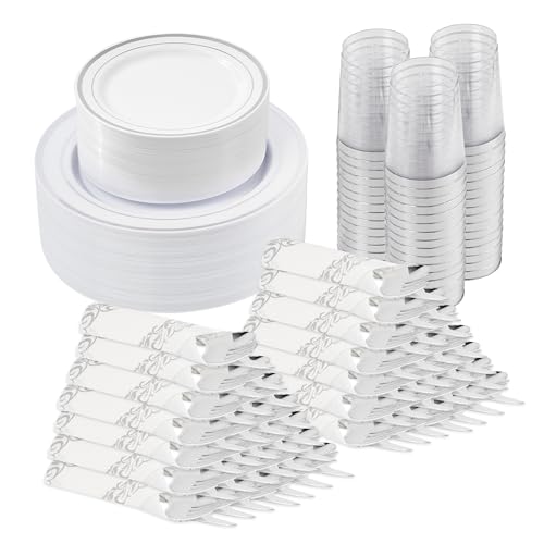 Gold Disposable Plastic Dinnerware Set of 50 R4831