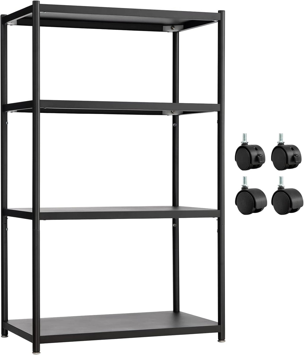 27.5 Inch 4 Tire Metal Wire Storage Shelf Black Utility Rack M740