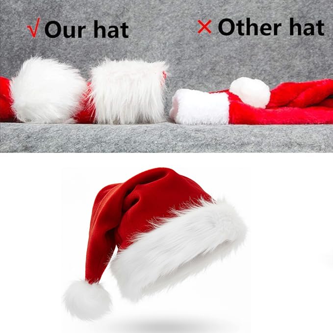 Plush Santa Hat 6 Pack Z7529