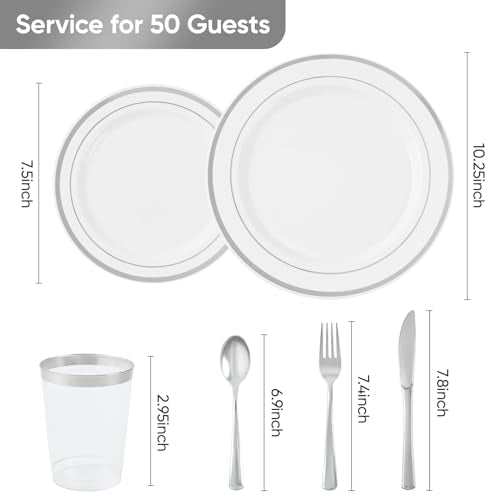 Gold Disposable Plastic Dinnerware Set of 50 R4831