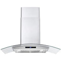 380 CFM Convertible Wall Mount Range Hood with Glass Canopy M13532
