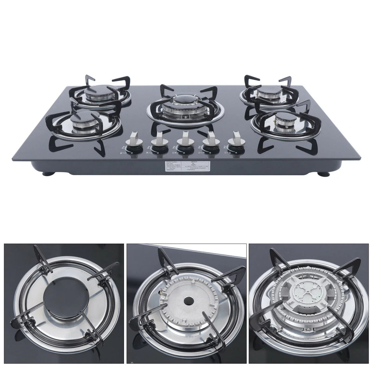30 Built in Tempered Glass 5 Burners Gas Cooktop G334422