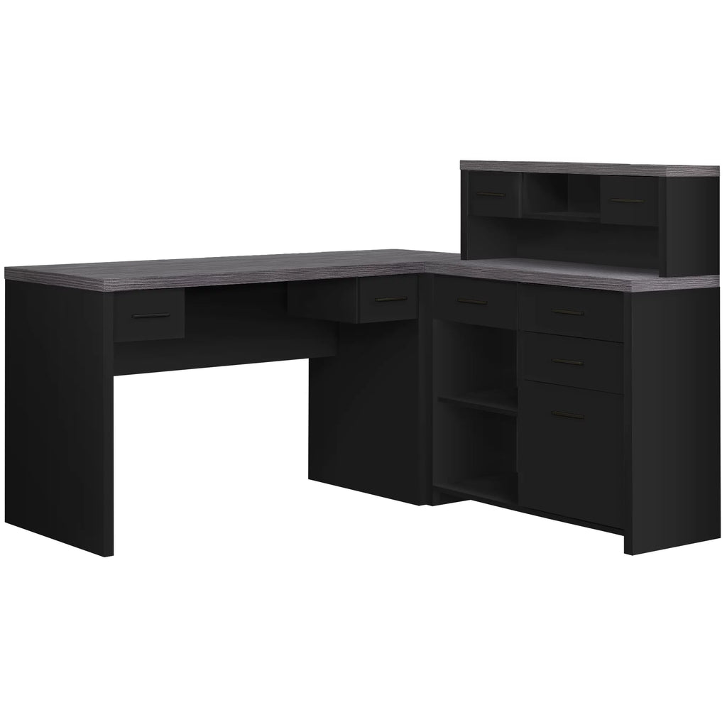 Black And Grey L Shape Computer Desk A770834