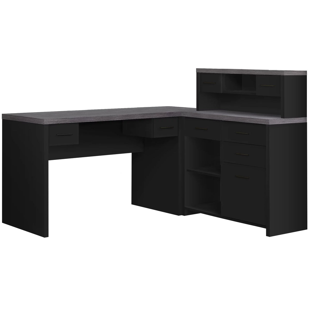 Black And Grey L Shape Computer Desk A770834
