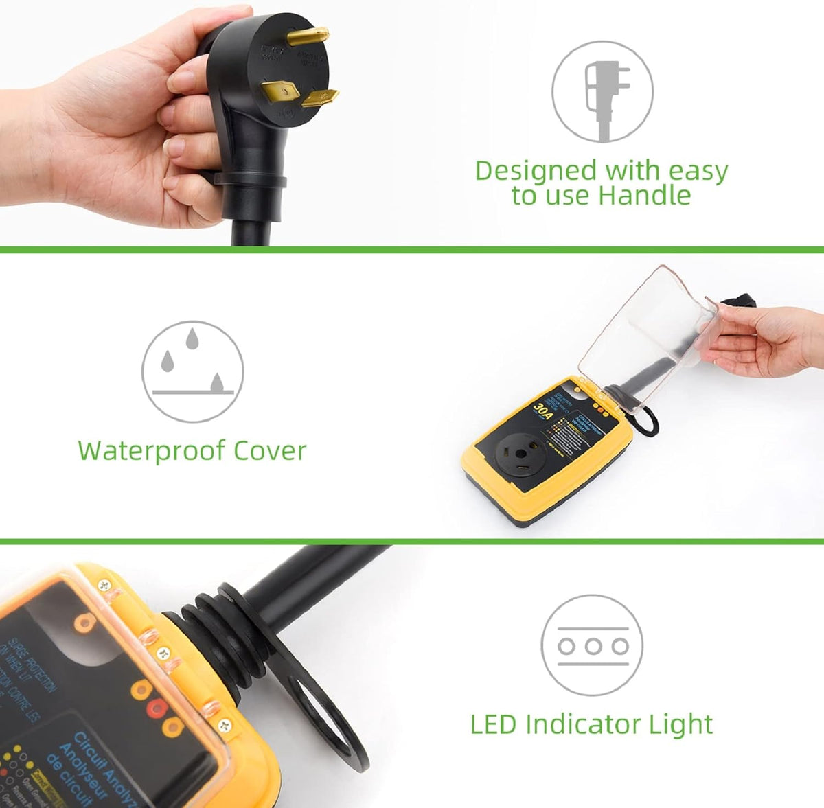 30 Amp RV Surge Protector with Waterproof Cover H52198