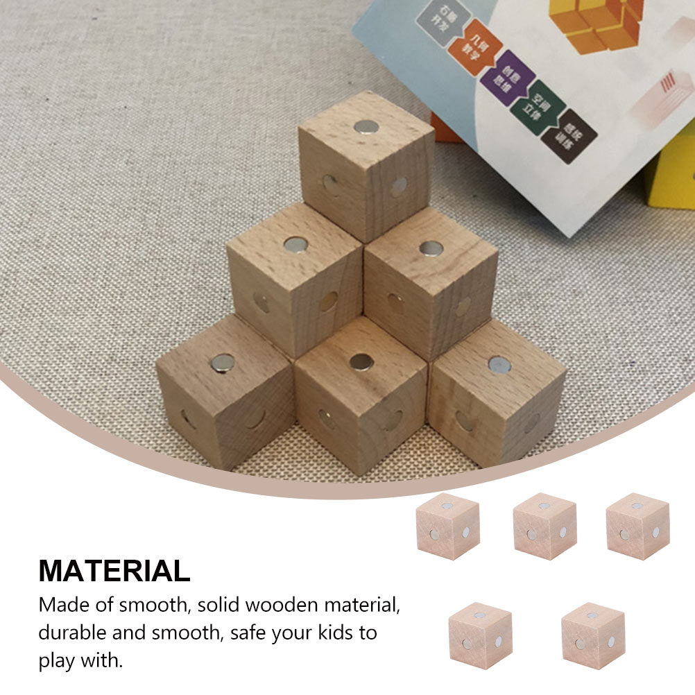 15 Pcs Magnetic Wooden Building Blocks E767495