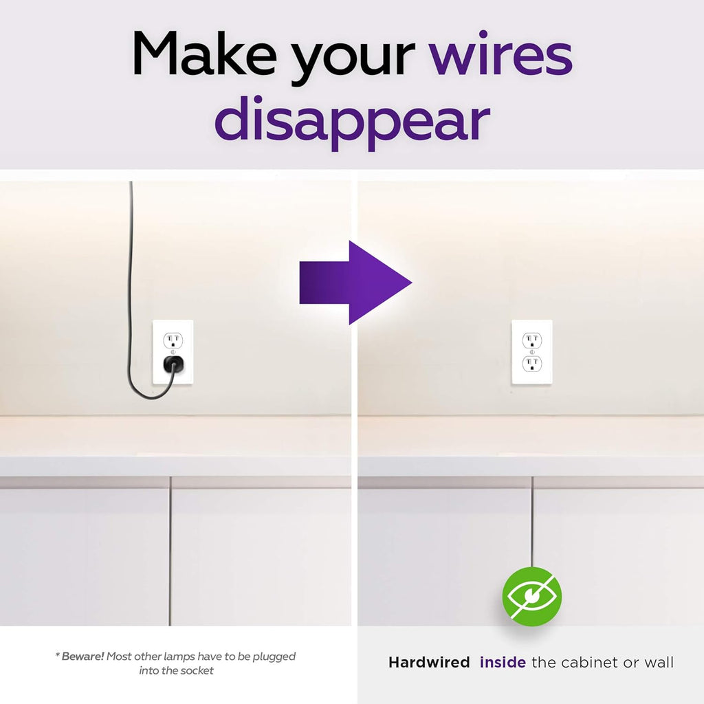 24" Hardwired LED Under Cabinet Task Lighting, Dimmable, 5000K, Metal Base, Pack of 2 E269831