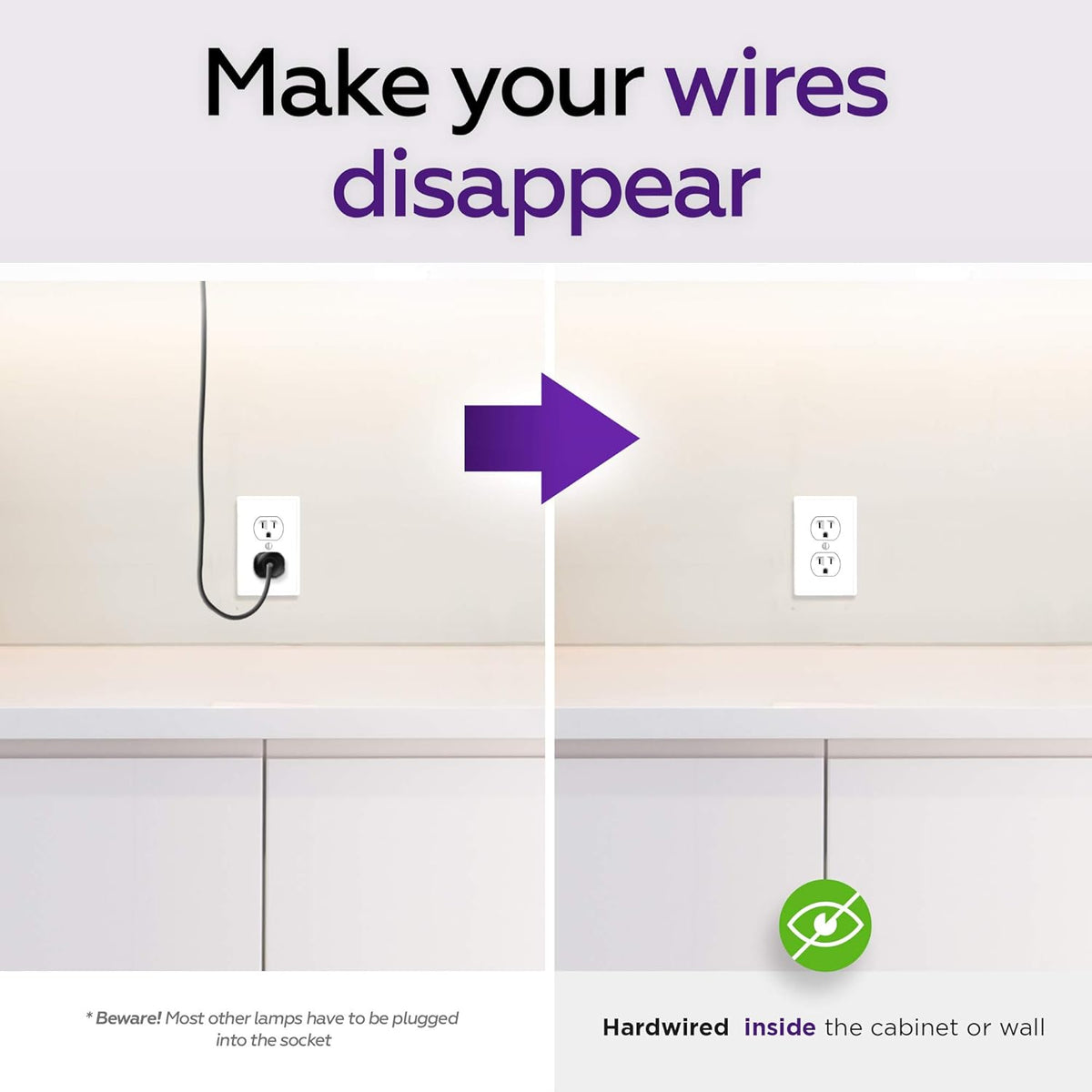 24" Hardwired LED Under Cabinet Task Lighting, Dimmable, 5000K, Metal Base, Pack of 2 E269831