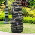 40inches High Outdoor Cascading Waterfall with LED Lights X3105