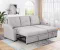 Pull Out Sleeper Sectional Sofa with Storage Chaise Gray E620