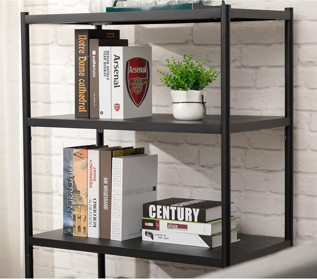 27.5 Inch 4 Tire Metal Wire Storage Shelf Black Utility Rack M740