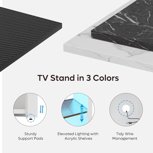 Carbon Fiber Black TV Stand with Storage R63189