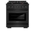 30 4.2 cu. ft. Gas Range with Convection Oven and 4 Brass Burners in Black Stainless Steel E775