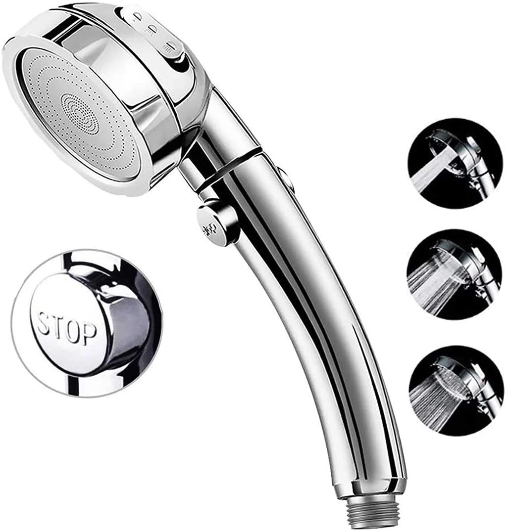 High Pressure 3-Settings Handheld Showerhead (Chrome) Q67393