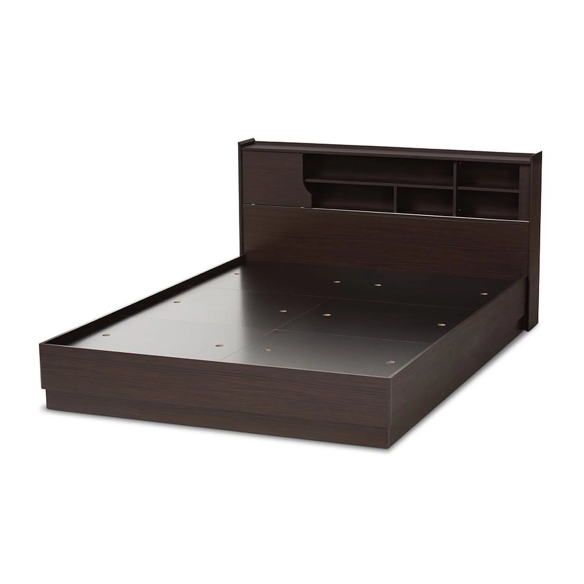 Brown Queen Size Platform Storage Bed O561329