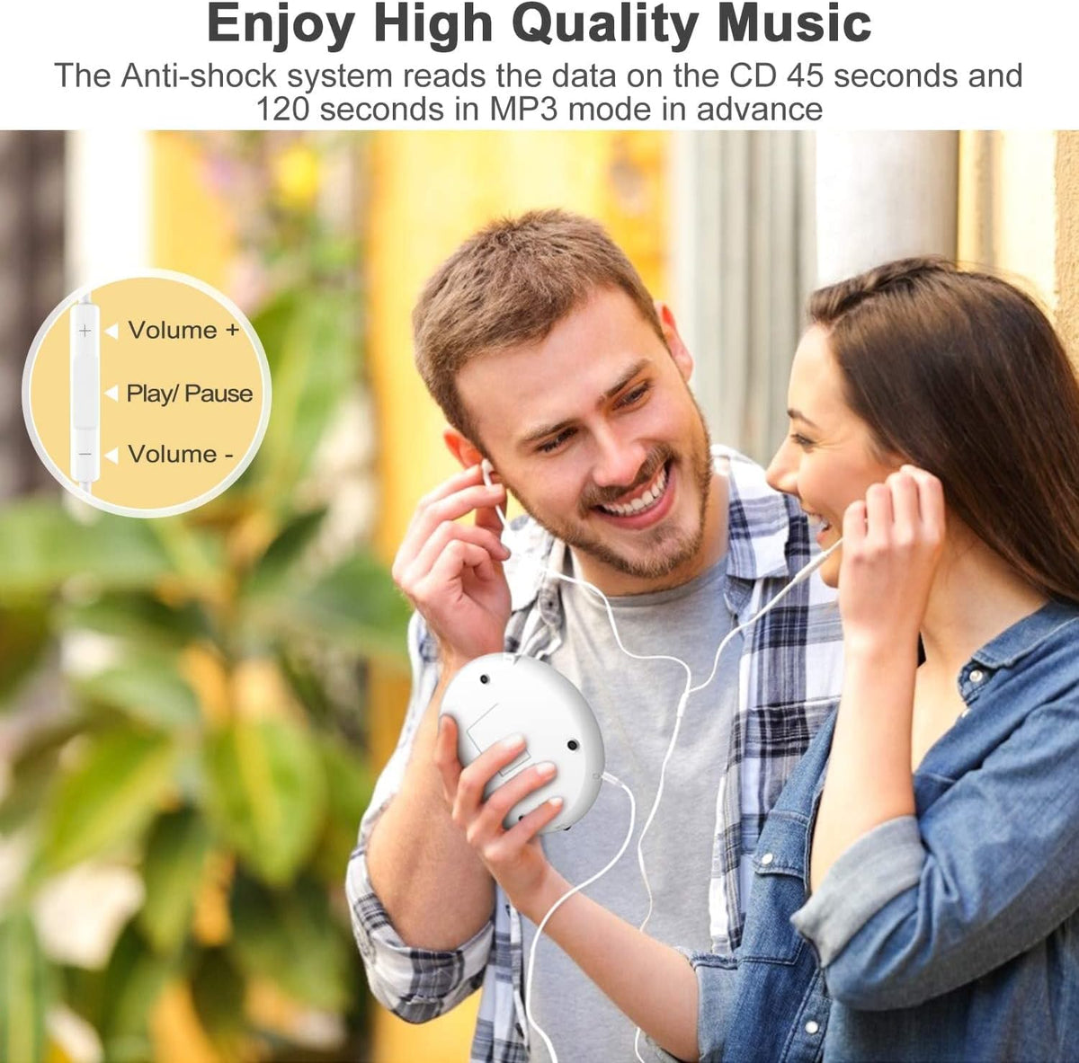 Portable CD Player with Bluetooth, LCD Display, Pack of 2 K14049