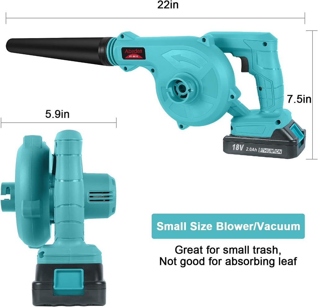 Cordless 2-in-1 Electric Handheld Leaf Blower with 2 Pack 18V 2.0 Ah Lithium Battery P44620