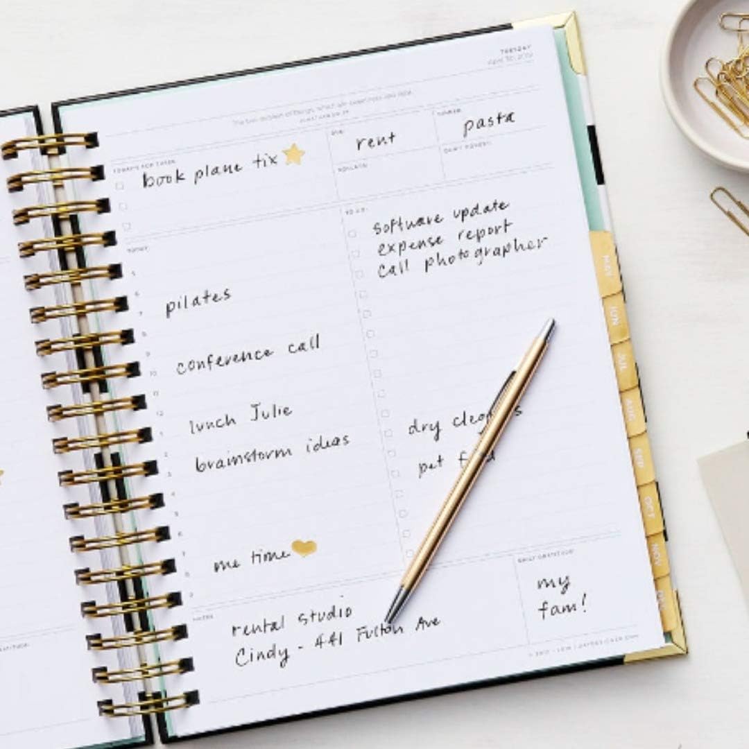 Black Stripe Spiral Bound Daily Planner Y788
