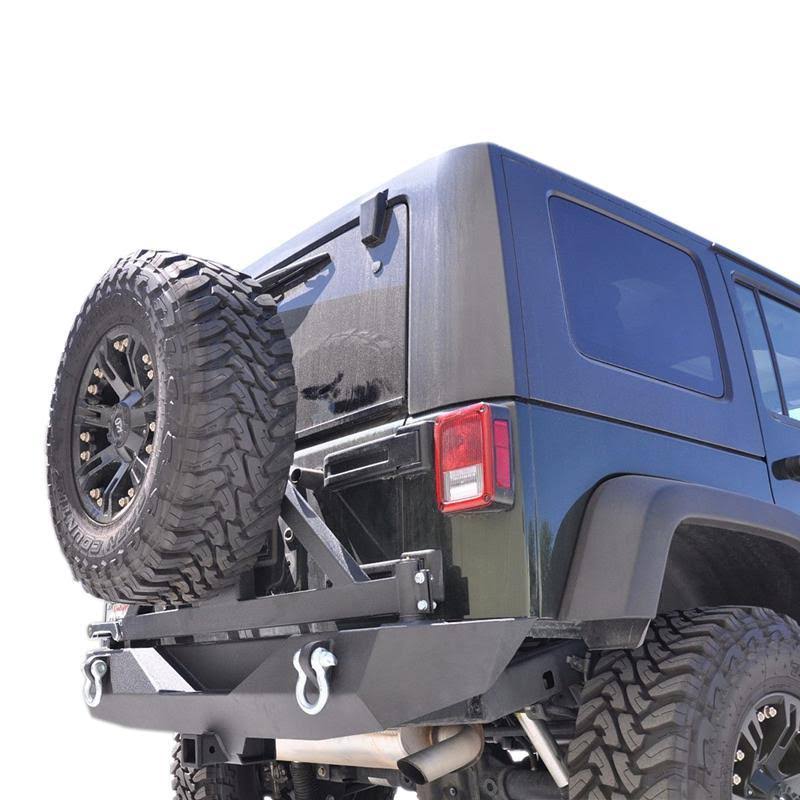 Black Rear Bumper with Tire Carrier W6299