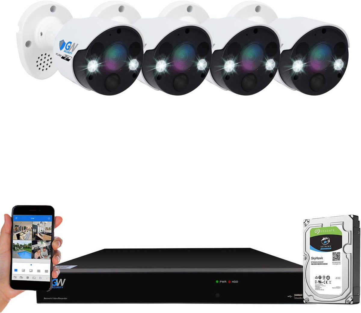 8 Channel 4K Security Camera System with 4 Bullet Cameras L34891