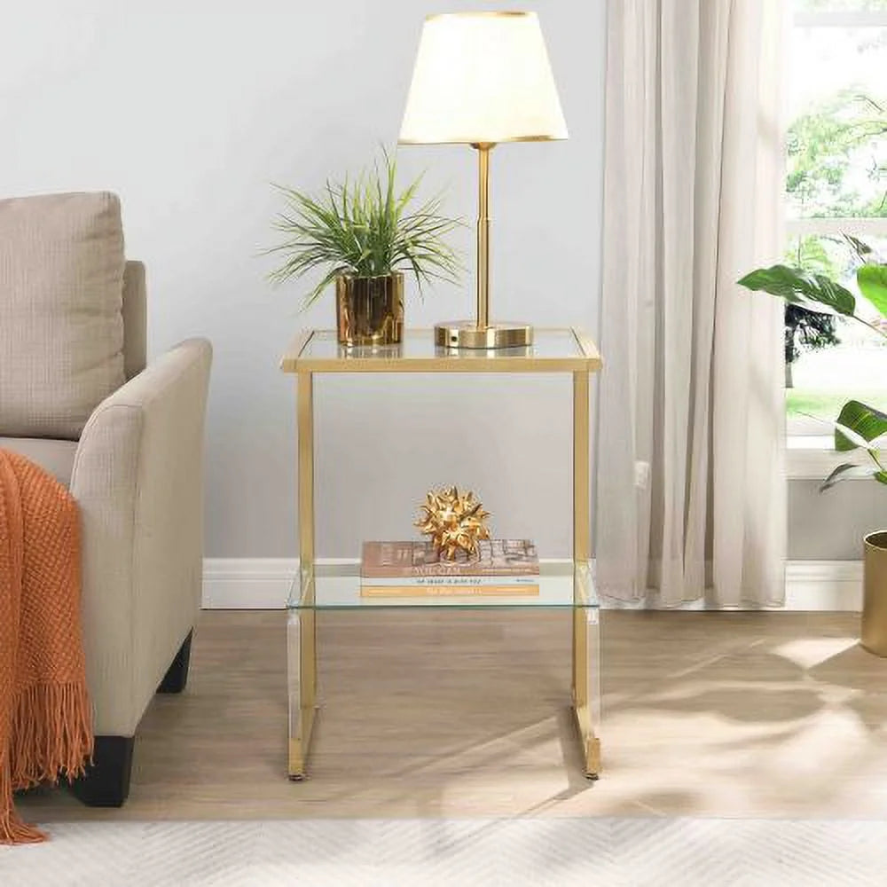 2-Tier Acrylic Glass Side Table A452561