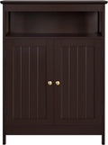 White Wooden Bathroom Floor Cabinet with Double Doors and Adjustable Shelves A155