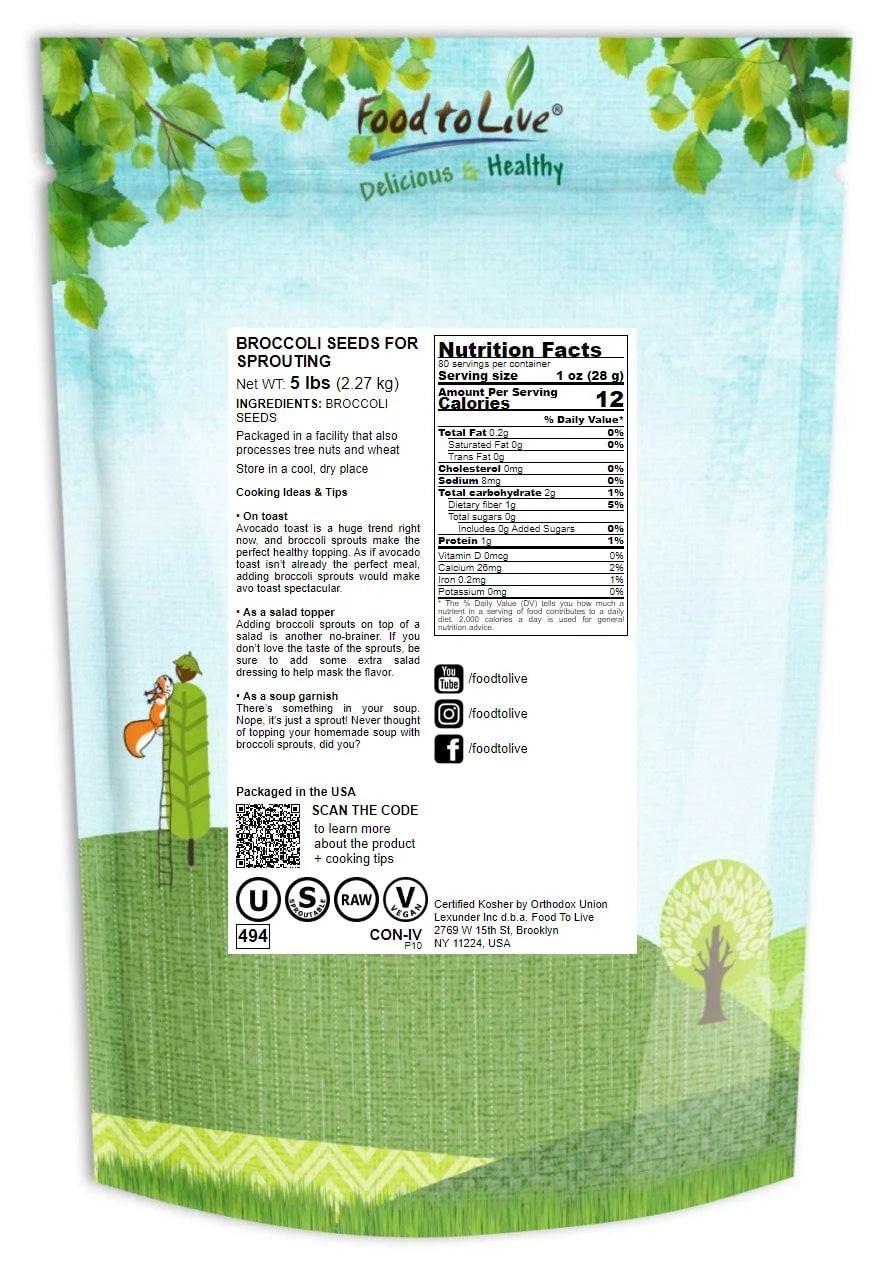 Broccoli Sprouting Seeds 5 Pounds K6166