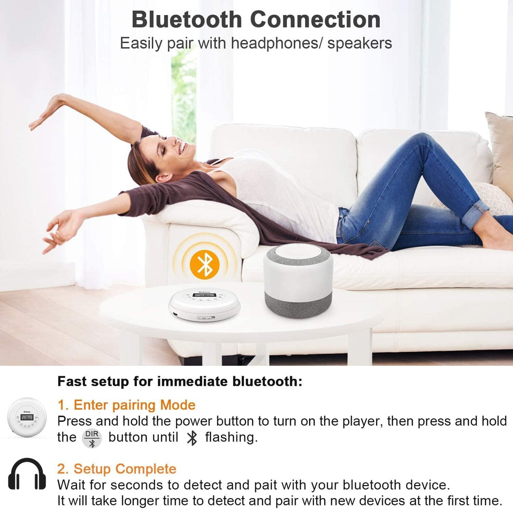 Portable CD Player with Bluetooth, LCD Display, Pack of 2 K14049