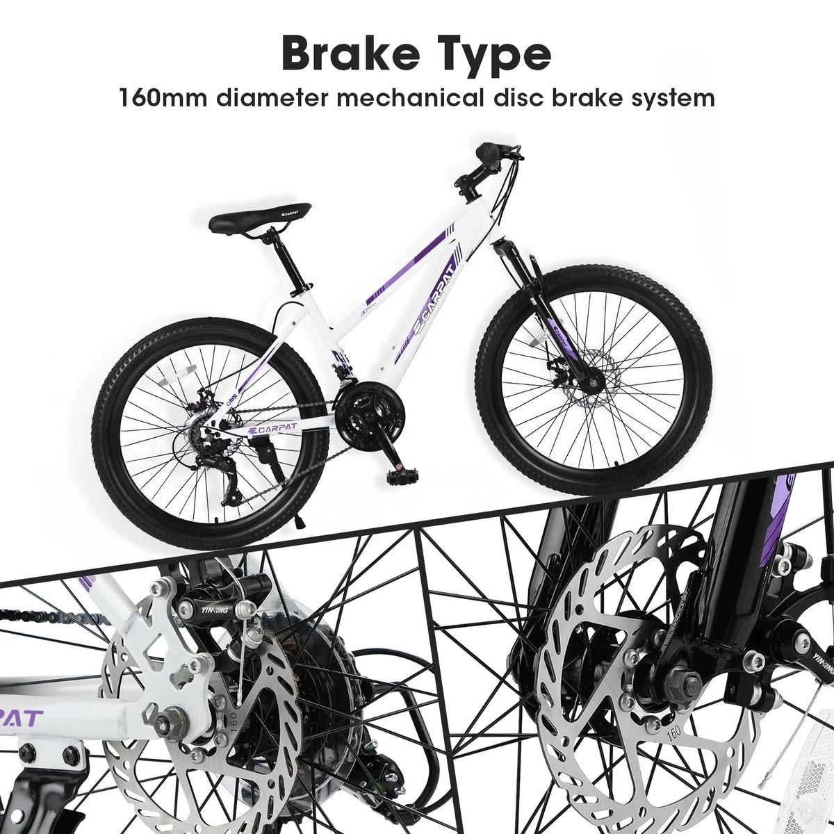 24 inch Kids Mountain Bike with Disc Brakes & 21 Speed E494