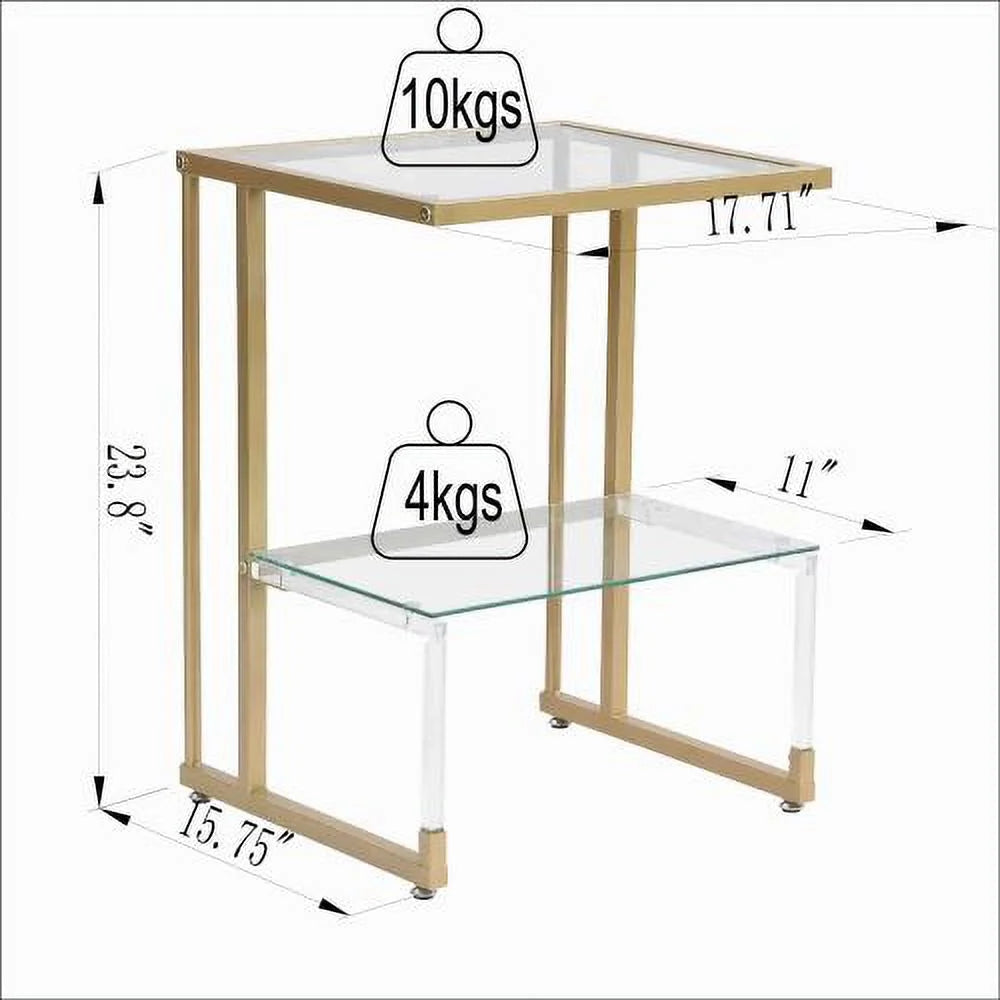 2-Tier Acrylic Glass Side Table A452561