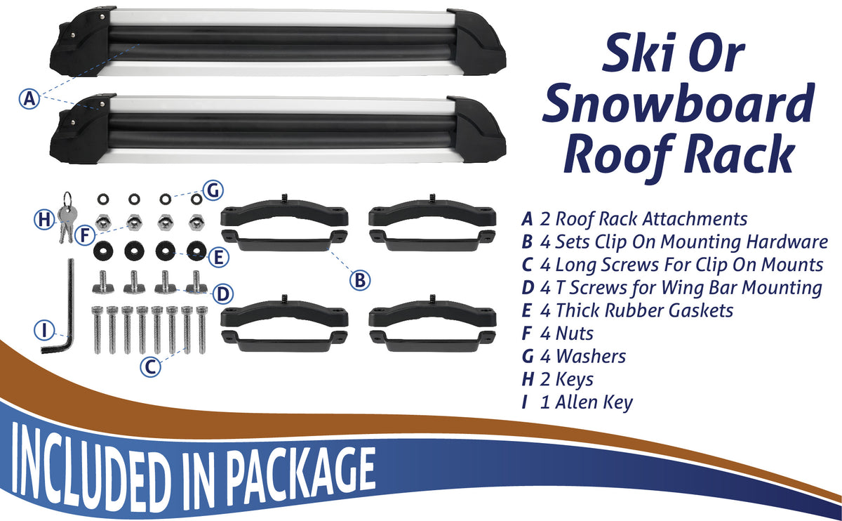 2PCS Universal Car Ski Snowboard Roof Racks Mount Y17517