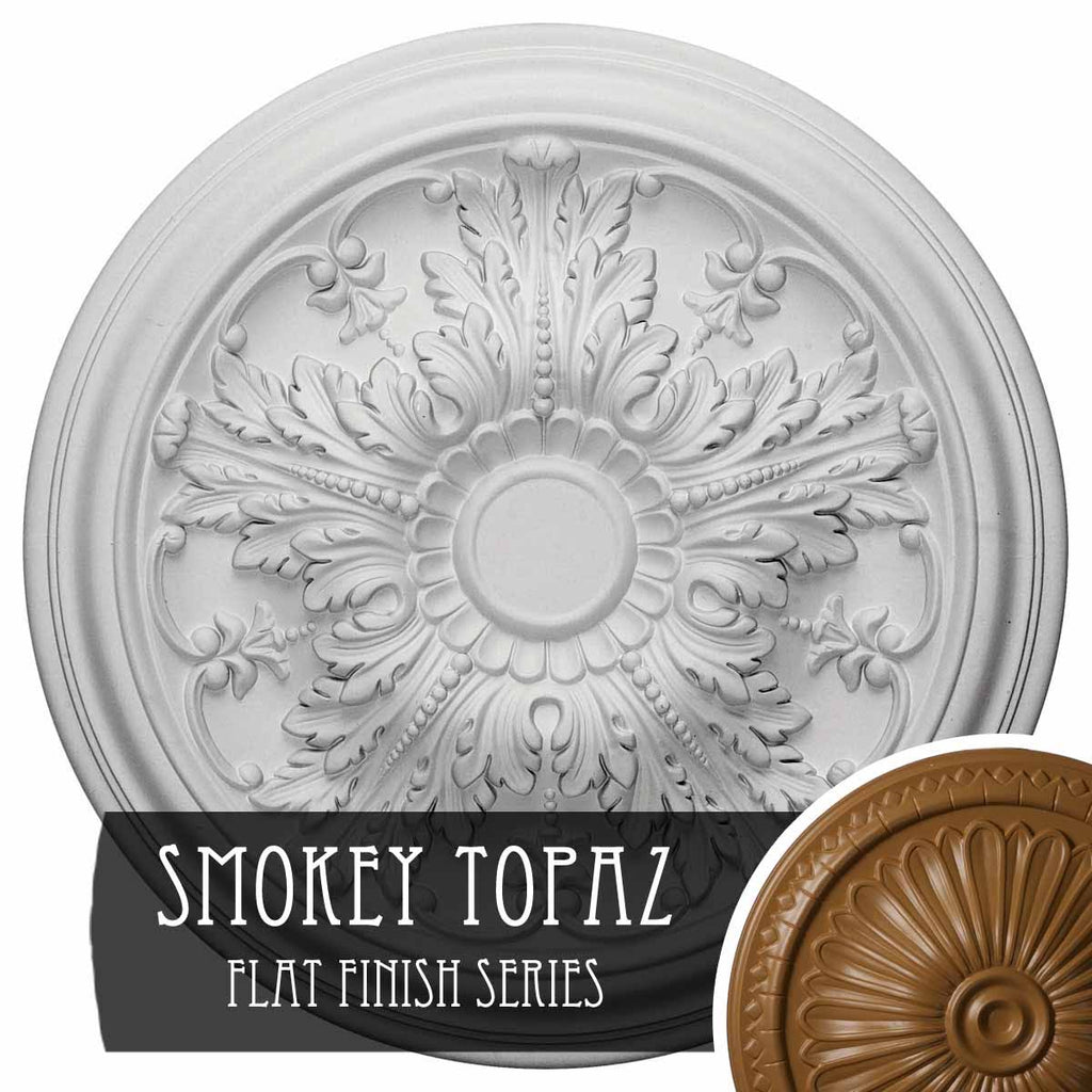 20x22OD x 1 1/2x22P Ceiling Medallion, Hand-Painted Smokey Topaz F245695