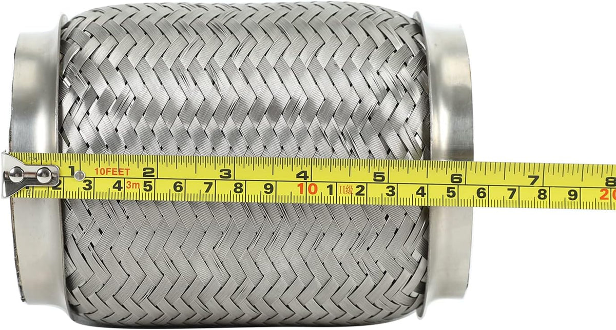2PCS Stainless Steel Exhaust Flex Pipe Double Braid 3.5" x 6" Long Heavy Duty R86728