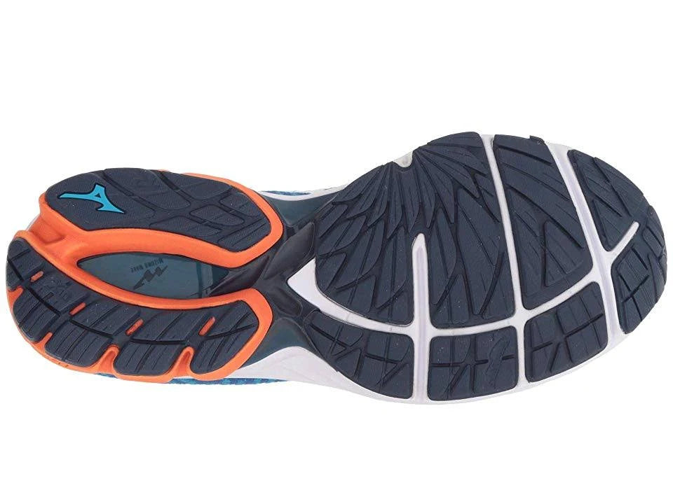 Men's Waveknit R2 Running Shoe, Nautical Blue-Red Orange, Size 8 V8894