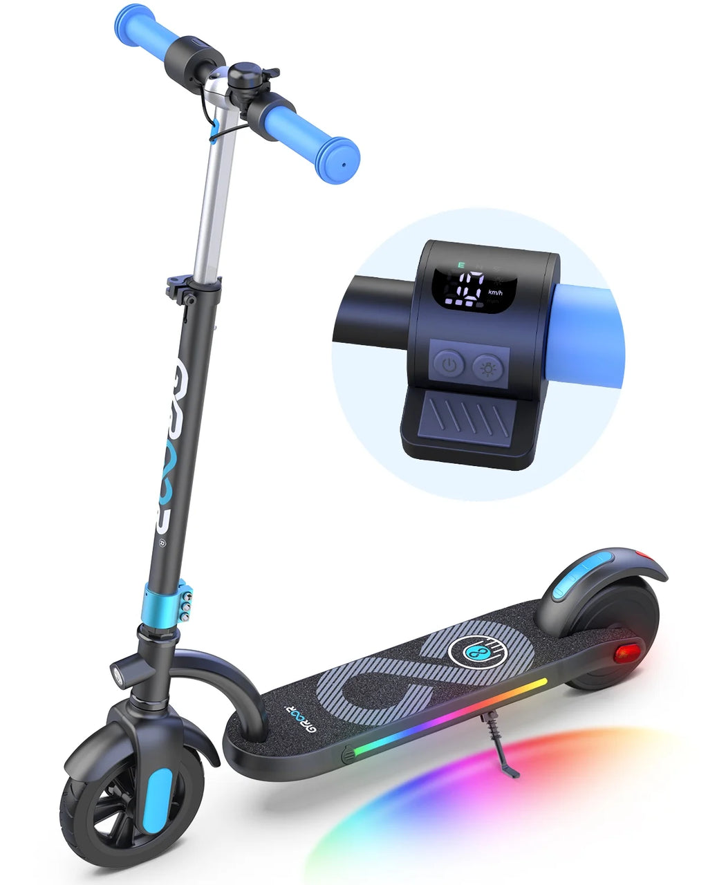 Kids Electric Scooter with 180 Motor & LED Display, Adjustable Speed and Height, 10 Mph I538624