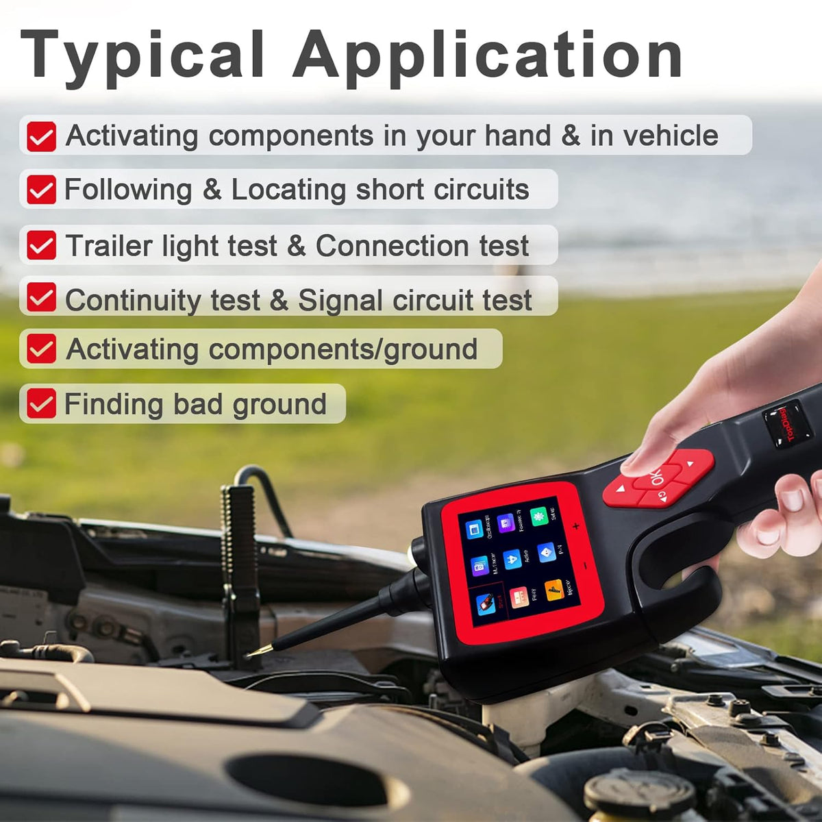 Circuit Tester 12V 24V Automotive Digital Multimeter Oscilloscope P818