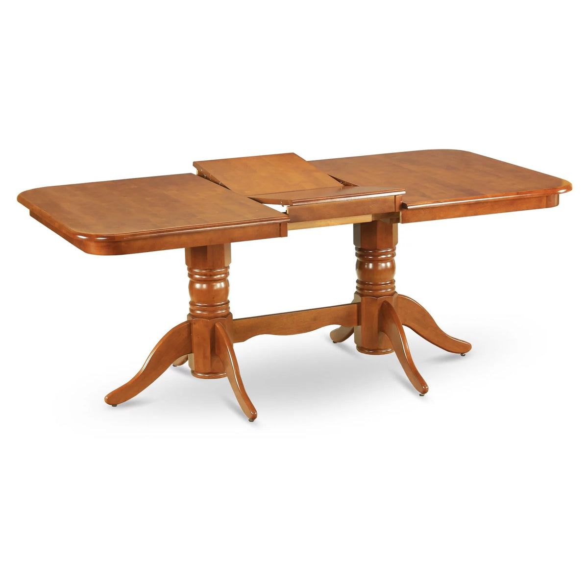 Rectangular Round Corner Dining Table with 18 In Self Storage Leaf N194209